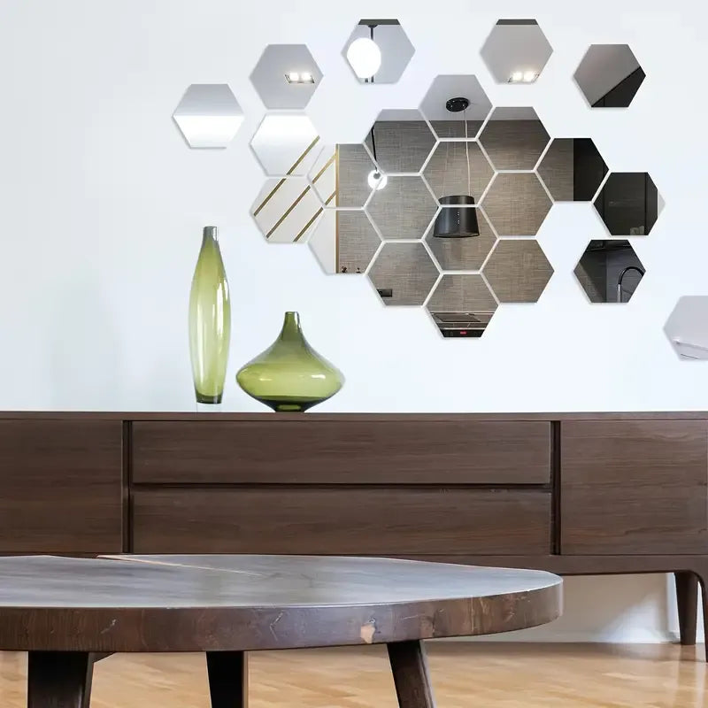 Hexagon Mirror Wall Decor – Modern Acrylic Wall Mirrors