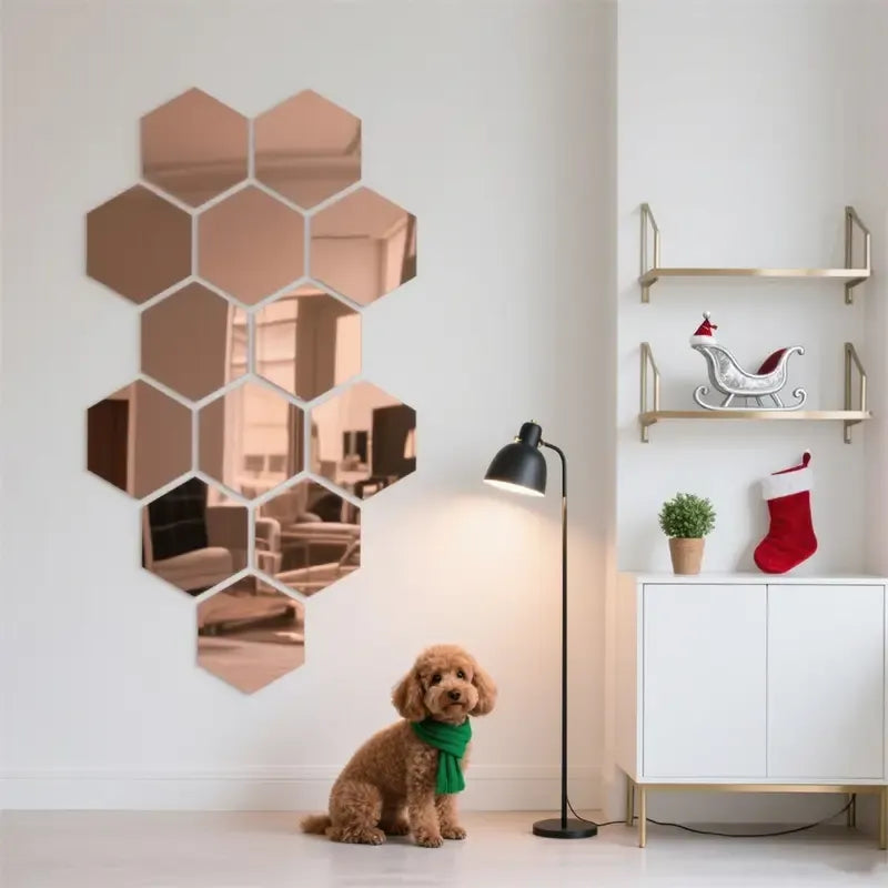Hexagon Mirror Wall Decor – Modern Acrylic Wall Mirrors
