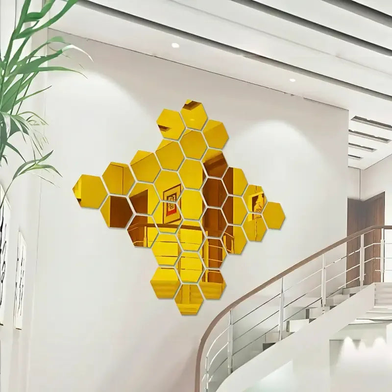 Hexagon Mirror Wall Decor – Modern Acrylic Wall Mirrors