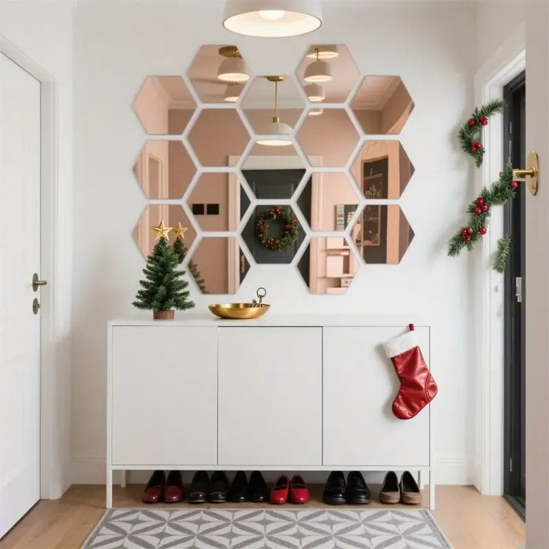 Hexagon Mirror Wall Decor – Modern Acrylic Wall Mirrors