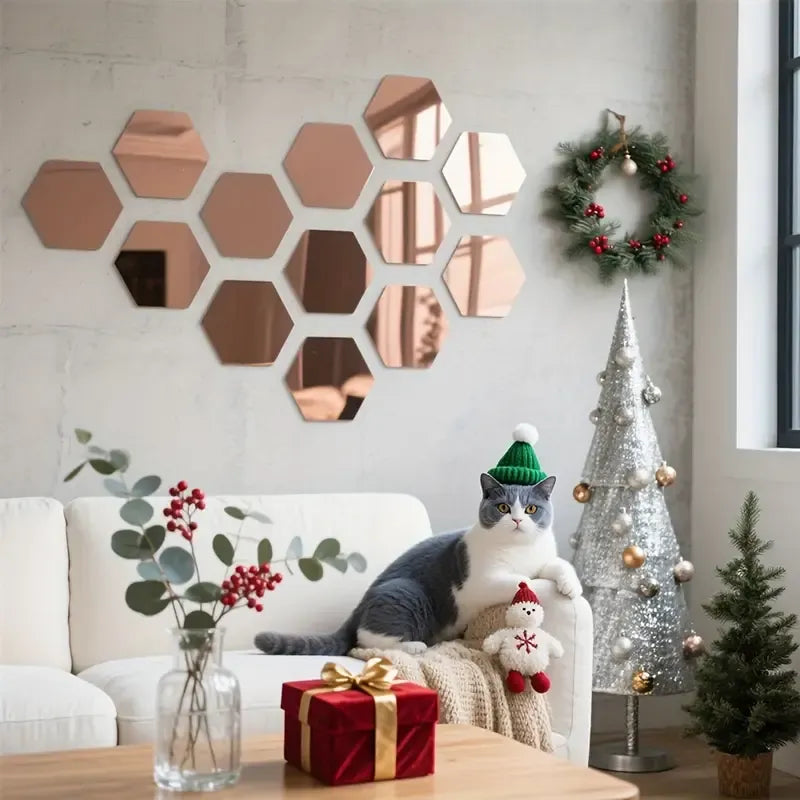 Hexagon Mirror Wall Decor – Modern Acrylic Wall Mirrors