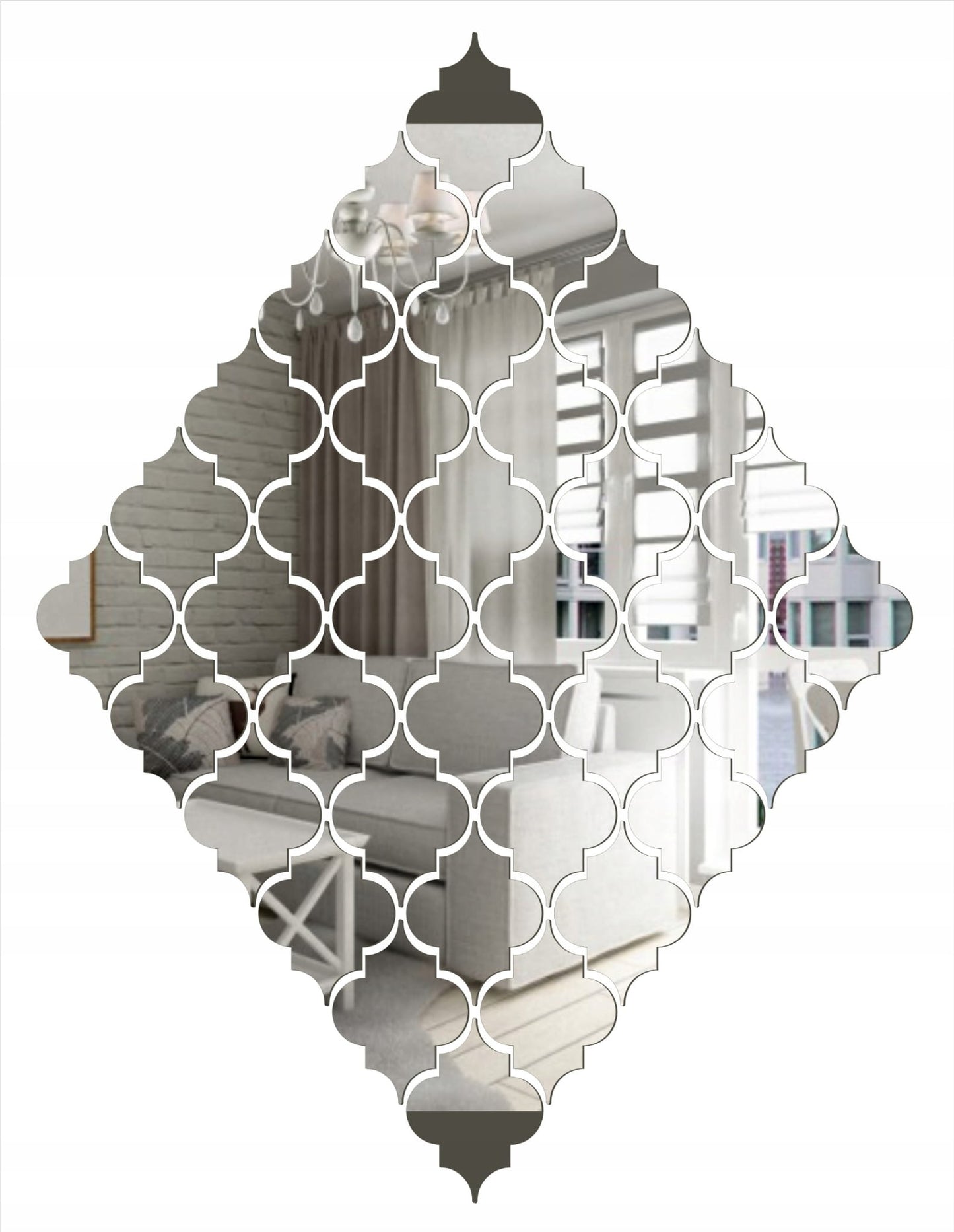 Luxury Acrylic Diamond Border Mirror Wall Décor