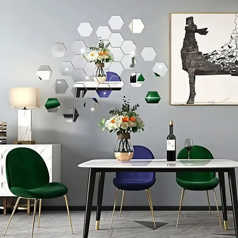 Hexagon Mirror Wall Decor – Modern Acrylic Wall Mirrors