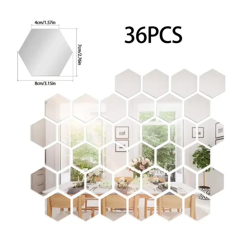 Hexagon Mirror Wall Decor – Modern Acrylic Wall Mirrors
