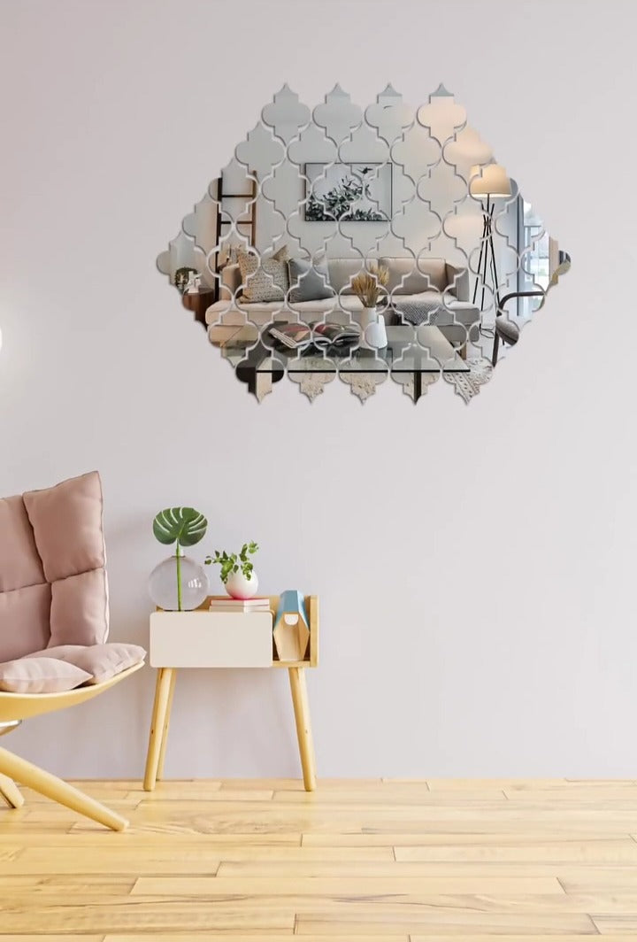 Luxury Acrylic Diamond Border Mirror Wall Décor